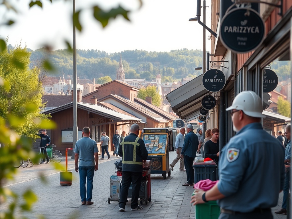 Zdjęcie przedstawiające tłumy ludzi na targach pracy w Wałbrzychu, symbolizujące aktywny rynek pracy.